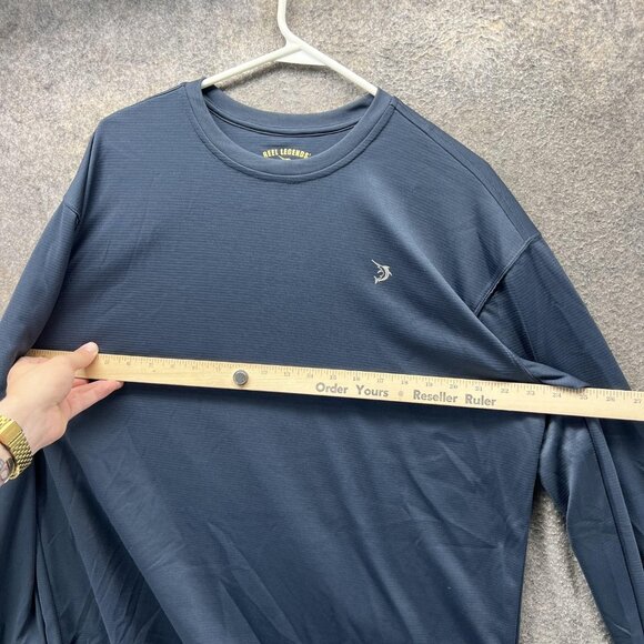 Reel Legends Shirt Mens Medium Blue Long Sleeve Performance Fishing Crewneck - Picture 5 of 10